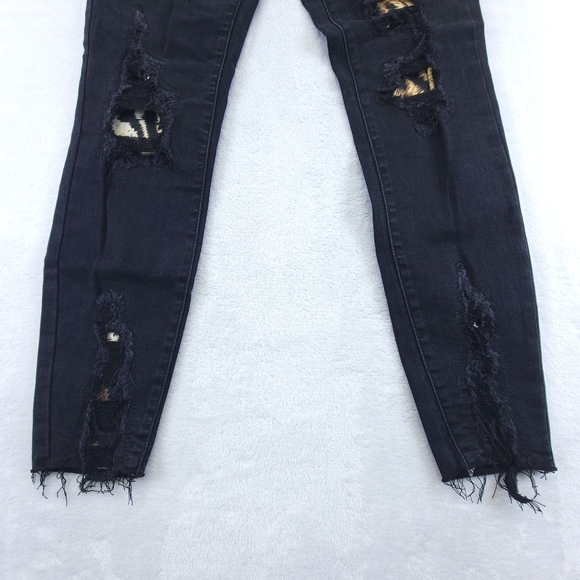 Judy Blue Womens Skinny Fit Distressed Black Leopard Print Jeans 5/27 JB82168BK - Picture 9 of 13